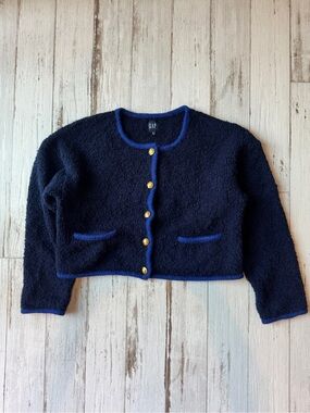 GAP Girls Navy Blue Cardigan with Blue Trim